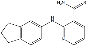 2-(2,3-dihydro-1H-inden-5-ylamino)pyridine-3-carbothioamide 结构式
