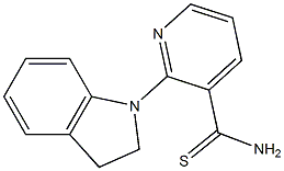 2-(2,3-dihydro-1H-indol-1-yl)pyridine-3-carbothioamide 结构式