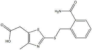 2-(2-{[(2-carbamoylphenyl)methyl]sulfanyl}-4-methyl-1,3-thiazol-5-yl)acetic acid 结构式