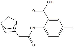 2-(2-{bicyclo[2.2.1]heptan-2-yl}acetamido)-5-methylbenzoic acid 结构式