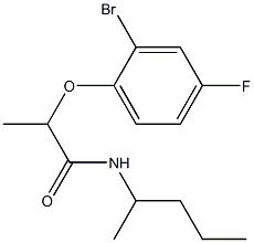 2-(2-bromo-4-fluorophenoxy)-N-(pentan-2-yl)propanamide 结构式