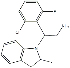 2-(2-chloro-6-fluorophenyl)-2-(2-methyl-2,3-dihydro-1H-indol-1-yl)ethan-1-amine 结构式