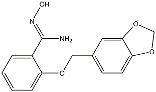 2-(2H-1,3-benzodioxol-5-ylmethoxy)-N'-hydroxybenzene-1-carboximidamide 结构式