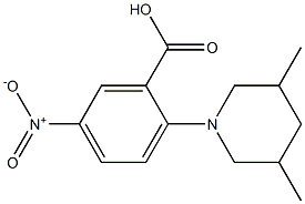 2-(3,5-dimethylpiperidin-1-yl)-5-nitrobenzoic acid 结构式