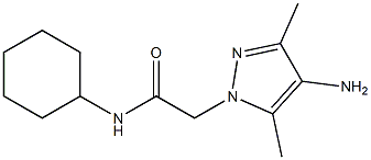 2-(4-amino-3,5-dimethyl-1H-pyrazol-1-yl)-N-cyclohexylacetamide 结构式