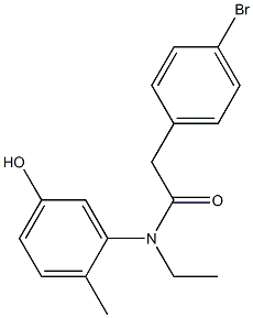 2-(4-bromophenyl)-N-ethyl-N-(5-hydroxy-2-methylphenyl)acetamide 结构式