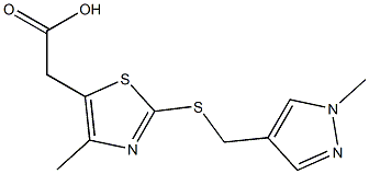 2-(4-methyl-2-{[(1-methyl-1H-pyrazol-4-yl)methyl]sulfanyl}-1,3-thiazol-5-yl)acetic acid 结构式