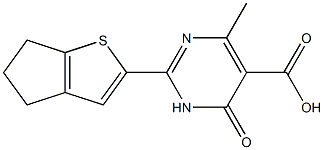 2-(5,6-dihydro-4H-cyclopenta[b]thien-2-yl)-4-methyl-6-oxo-1,6-dihydropyrimidine-5-carboxylic acid 结构式
