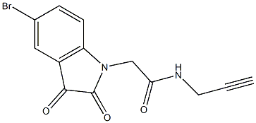 2-(5-bromo-2,3-dioxo-2,3-dihydro-1H-indol-1-yl)-N-(prop-2-yn-1-yl)acetamide 结构式