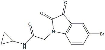 2-(5-bromo-2,3-dioxo-2,3-dihydro-1H-indol-1-yl)-N-cyclopropylacetamide 结构式