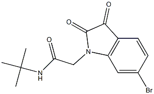 2-(6-bromo-2,3-dioxo-2,3-dihydro-1H-indol-1-yl)-N-tert-butylacetamide 结构式