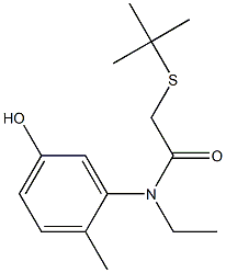 2-(tert-butylsulfanyl)-N-ethyl-N-(5-hydroxy-2-methylphenyl)acetamide 结构式