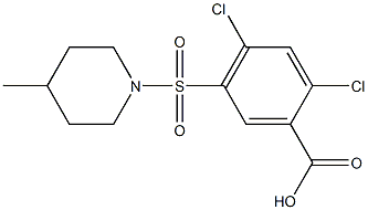 2,4-dichloro-5-[(4-methylpiperidine-1-)sulfonyl]benzoic acid 结构式