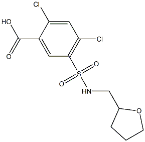 2,4-dichloro-5-[(oxolan-2-ylmethyl)sulfamoyl]benzoic acid 结构式