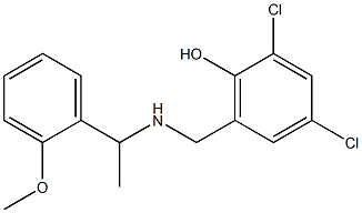 2,4-dichloro-6-({[1-(2-methoxyphenyl)ethyl]amino}methyl)phenol 结构式