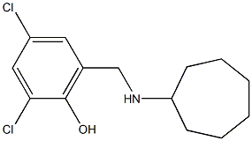 2,4-dichloro-6-[(cycloheptylamino)methyl]phenol 结构式