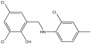 2,4-dichloro-6-{[(2-chloro-4-methylphenyl)amino]methyl}phenol 结构式