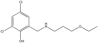 2,4-dichloro-6-{[(3-ethoxypropyl)amino]methyl}phenol 结构式