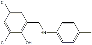 2,4-dichloro-6-{[(4-methylphenyl)amino]methyl}phenol 结构式