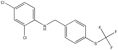 2,4-dichloro-N-({4-[(trifluoromethyl)sulfanyl]phenyl}methyl)aniline 结构式
