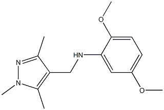 2,5-dimethoxy-N-[(1,3,5-trimethyl-1H-pyrazol-4-yl)methyl]aniline 结构式