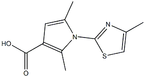 2,5-dimethyl-1-(4-methyl-1,3-thiazol-2-yl)-1H-pyrrole-3-carboxylic acid 结构式