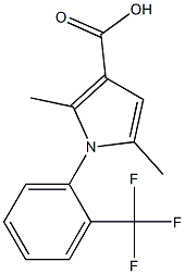 2,5-dimethyl-1-[2-(trifluoromethyl)phenyl]-1H-pyrrole-3-carboxylic acid 结构式