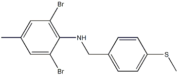 2,6-dibromo-4-methyl-N-{[4-(methylsulfanyl)phenyl]methyl}aniline 结构式