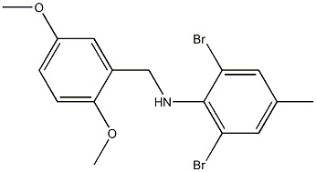 2,6-dibromo-N-[(2,5-dimethoxyphenyl)methyl]-4-methylaniline 结构式