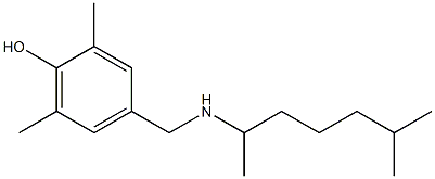 2,6-dimethyl-4-{[(6-methylheptan-2-yl)amino]methyl}phenol 结构式