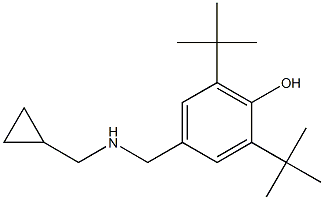 2,6-di-tert-butyl-4-{[(cyclopropylmethyl)amino]methyl}phenol 结构式