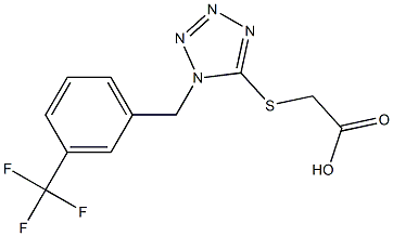 2-[(1-{[3-(trifluoromethyl)phenyl]methyl}-1H-1,2,3,4-tetrazol-5-yl)sulfanyl]acetic acid 结构式