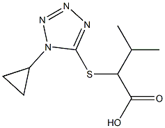 2-[(1-cyclopropyl-1H-1,2,3,4-tetrazol-5-yl)sulfanyl]-3-methylbutanoic acid 结构式