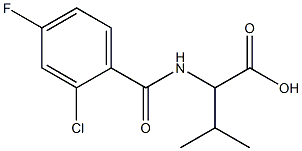 2-[(2-chloro-4-fluorobenzoyl)amino]-3-methylbutanoic acid 结构式