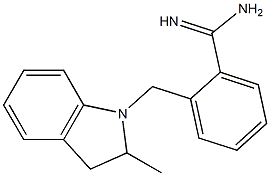 2-[(2-methyl-2,3-dihydro-1H-indol-1-yl)methyl]benzenecarboximidamide 结构式