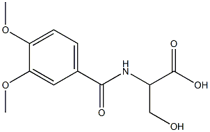 2-[(3,4-dimethoxybenzoyl)amino]-3-hydroxypropanoic acid 结构式