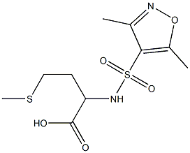 2-[(3,5-dimethyl-1,2-oxazole-4-)sulfonamido]-4-(methylsulfanyl)butanoic acid 结构式
