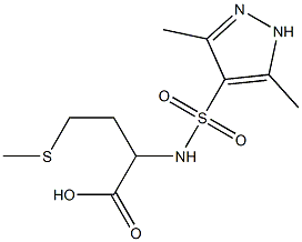 2-[(3,5-dimethyl-1H-pyrazole-4-)sulfonamido]-4-(methylsulfanyl)butanoic acid 结构式