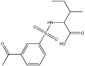 2-[(3-acetylbenzene)sulfonamido]-3-methylpentanoic acid 结构式