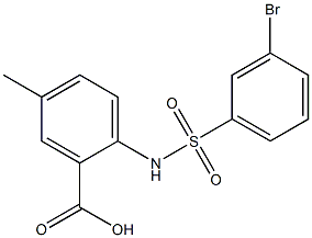 2-[(3-bromobenzene)sulfonamido]-5-methylbenzoic acid 结构式