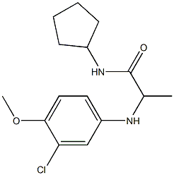 2-[(3-chloro-4-methoxyphenyl)amino]-N-cyclopentylpropanamide 结构式