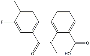 2-[(3-fluoro-4-methylbenzoyl)(methyl)amino]benzoic acid 结构式