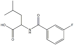 2-[(3-fluorobenzoyl)amino]-4-methylpentanoic acid 结构式
