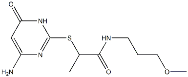 2-[(4-amino-6-oxo-1,6-dihydropyrimidin-2-yl)sulfanyl]-N-(3-methoxypropyl)propanamide 结构式