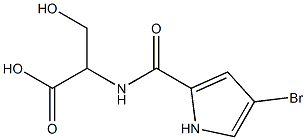 2-[(4-bromo-1H-pyrrol-2-yl)formamido]-3-hydroxypropanoic acid 结构式