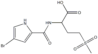 2-[(4-bromo-1H-pyrrol-2-yl)formamido]-4-methanesulfonylbutanoic acid 结构式