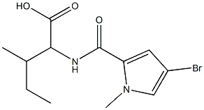 2-[(4-bromo-1-methyl-1H-pyrrol-2-yl)formamido]-3-methylpentanoic acid 结构式