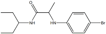 2-[(4-bromophenyl)amino]-N-(pentan-3-yl)propanamide 结构式