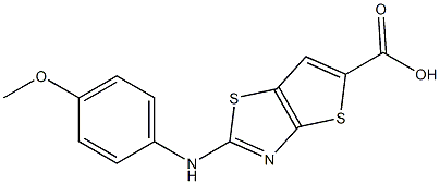 2-[(4-methoxyphenyl)amino]thieno[2,3-d][1,3]thiazole-5-carboxylic acid 结构式