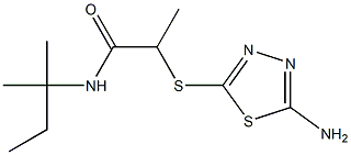 2-[(5-amino-1,3,4-thiadiazol-2-yl)sulfanyl]-N-(2-methylbutan-2-yl)propanamide 结构式